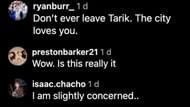 Screenshots of fans' comments on Instagram (Images from - Instagram.com/@tarikskubal)